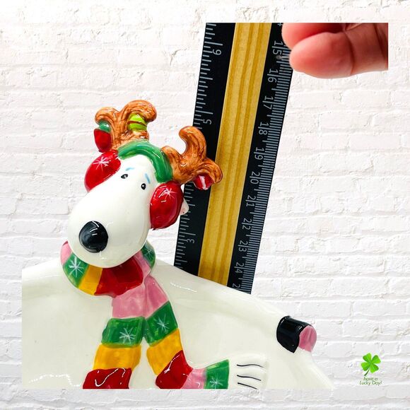 Fitz and Floyd Snowflake and Jake Candy Dish Bowl Christmas Reindeer Serving - Picture 15 of 16